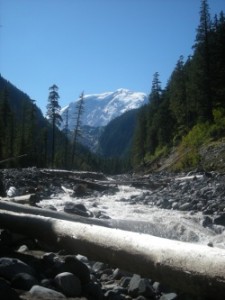 Mount Rainier with the Carbon River