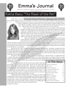 Winter 2005 Newsletter for the Women's Health Project